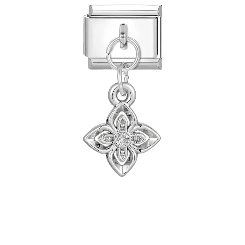 Colored Crystal Turtle Moon Heart Italian Charm Stainless Steel Link