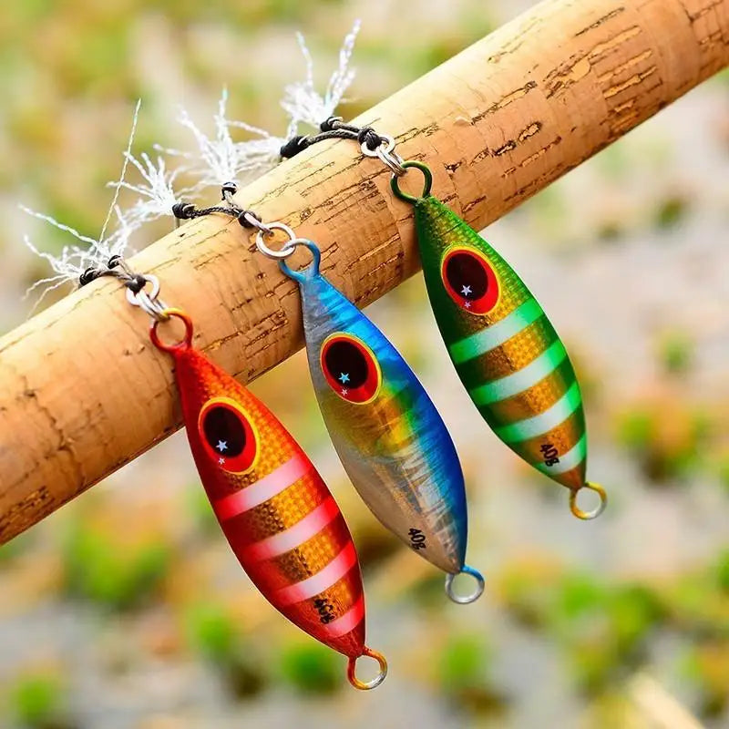 Metal Jig Spoon Lure Artificial Bait Shore Slow Jigging Hard Bass Qme