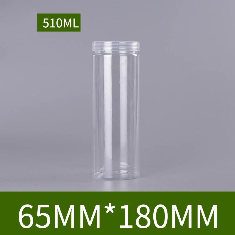 Clear Sealed Tank Jar Lid Circular Storage Bucket Cans Nut Qme 65x180mm