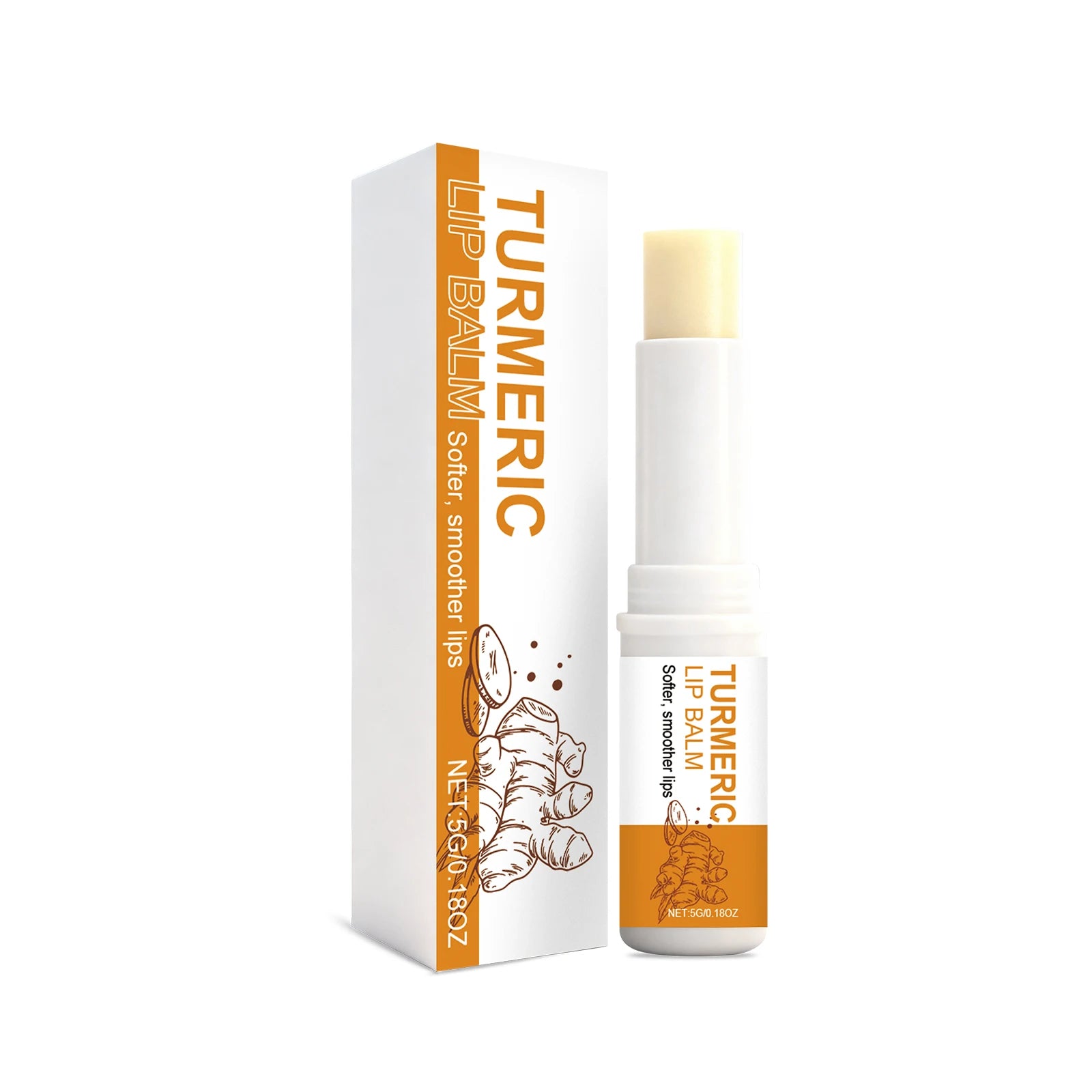 Turmeric Lip Balm Moisturizer Anti-Cracking Remove Dark Lightening Melanin Lip Gloss Exfoliating Soothing Hydrating Lip Stick Qme 5g Boxed