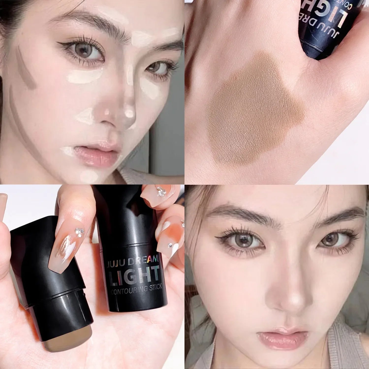 Square-head Face Contouring Stick Bronzers Enhances Three-dimensional Contour Nose shadow V Facial Shape Brighten Trimming Stick Qme 01