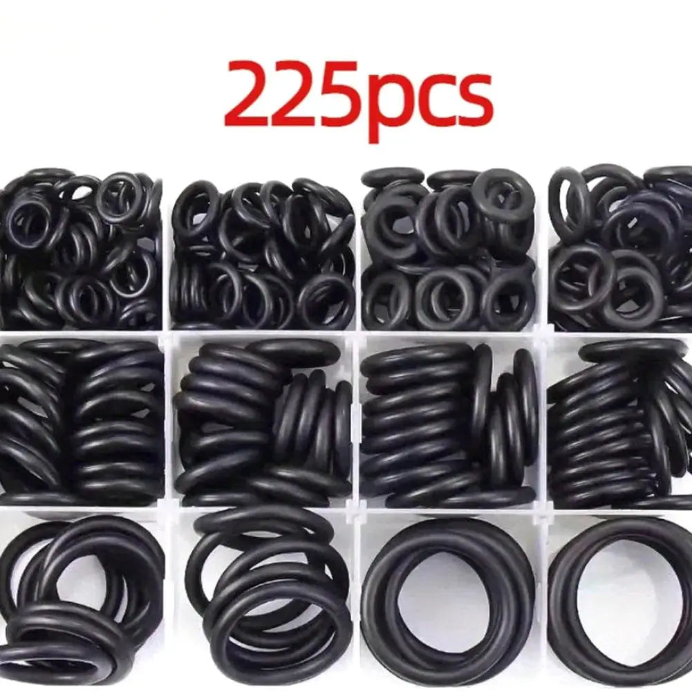 Rubber O-ring Assortment Black Sealing Gasket Faucet Automotive Air Qme 1set