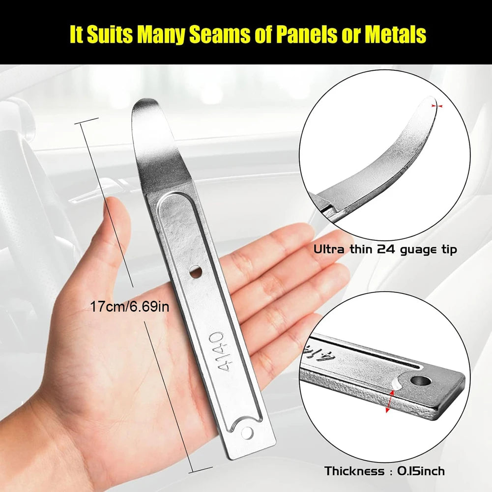 Metal Skin Wedge Pry Bar Tool Door Panel Removal Tool Sheet Metal Pry Bar for Panel Trim Interior Sheet Metal Fastener Qme