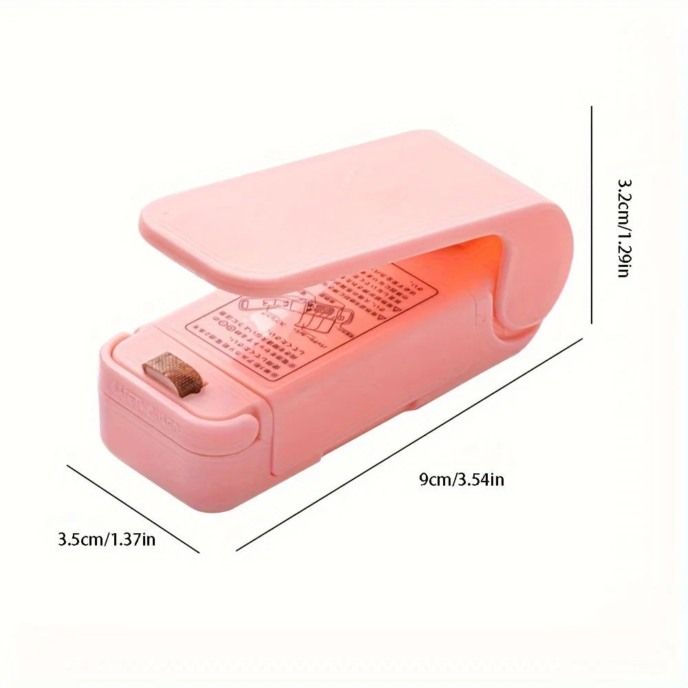1pc Snack Sealer: Keep Your Food Fresh And Delicious With Professional-Grade Vacuum Sealing（exclude battery） Qme Pink No plug