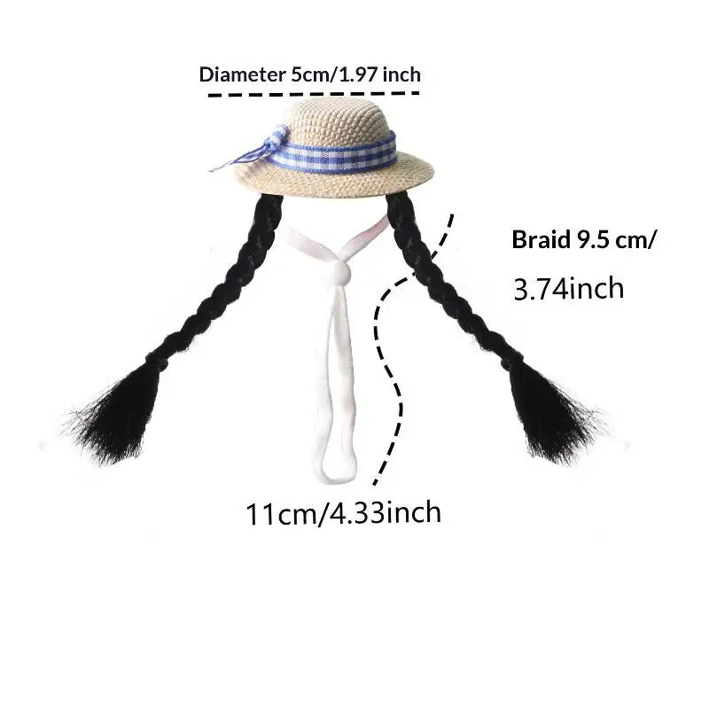 Golden Bear Parrot Double Ponytail Braid Wig Hat Multi-color Fashion Qme A2