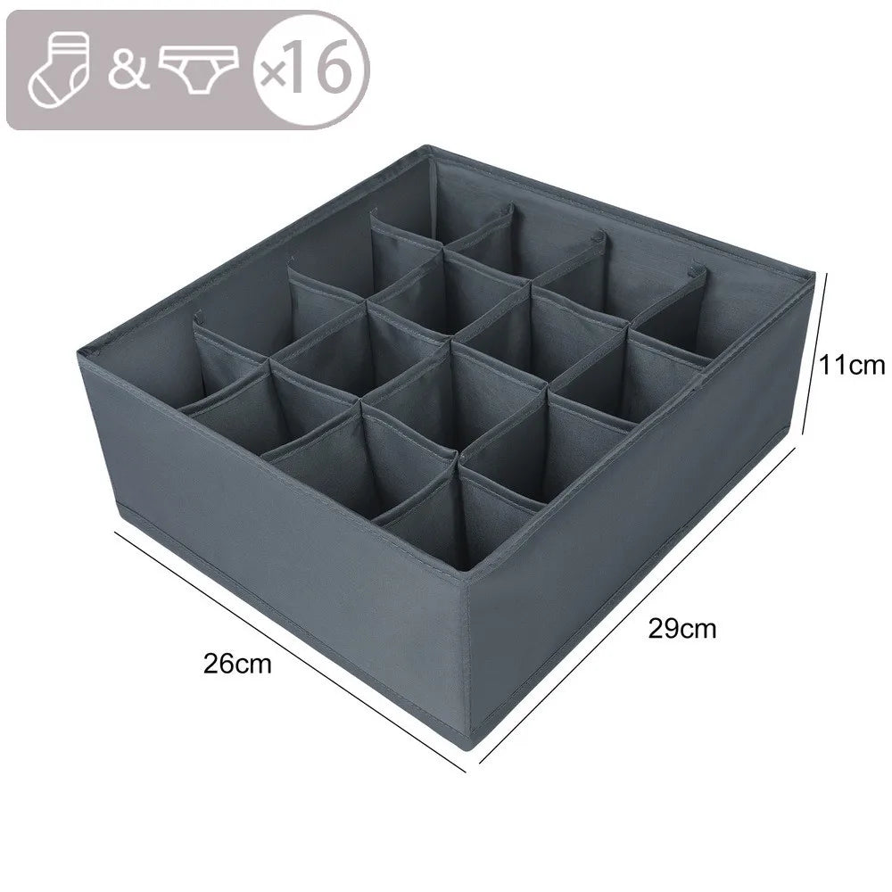 Socks Organizer Underwear Bra Storage Box Cabinet Drawer Organizer For Clothes Ties Wardrobe Clothes Organizer Cabinet Separator Qme gray 16 grids