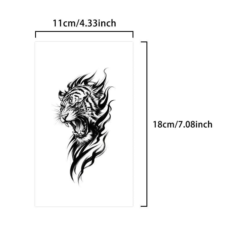 Tattoo Sticker Temporary Tattoo Herbal Juice Waterproof Long Lasting Tiger Pattern Body Art for Men Arm Qme HC914