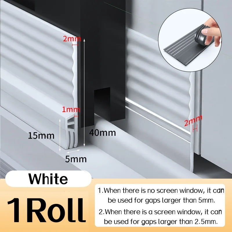 4/2M Sliding Window Sealing Strip Winter Windproof Soundproof Window Sealing Strip Door Sealing Gap Insect Proof Filling Strip Qme White 2m