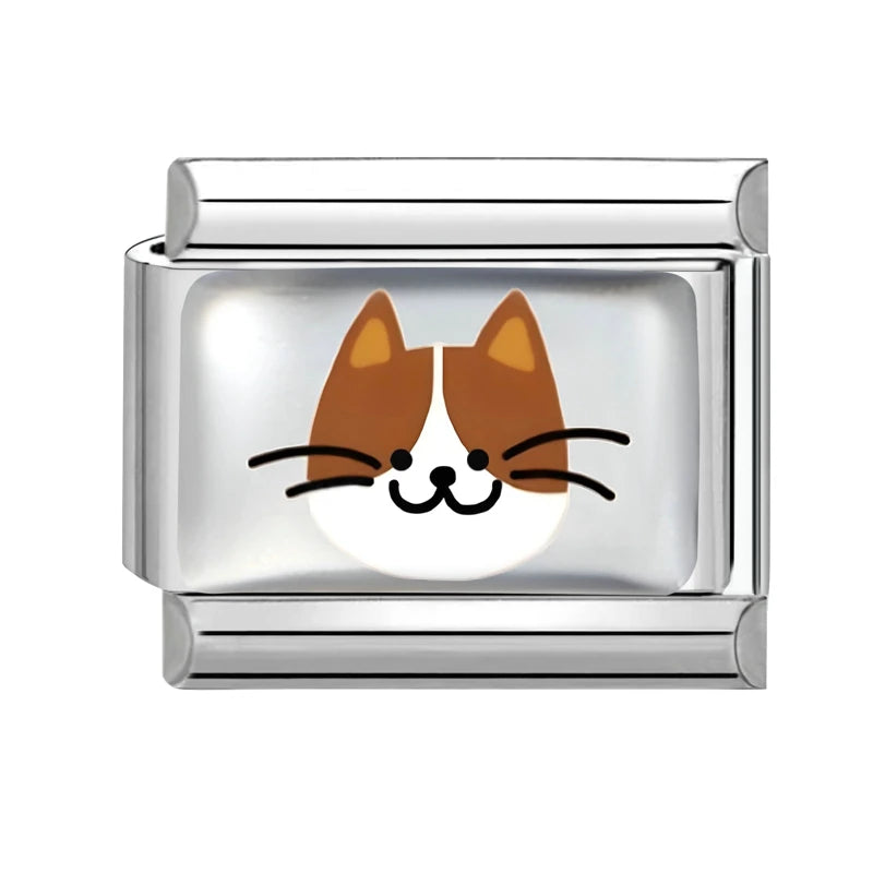 Fashion Kawaii Cute Dolphin Crab Cats Italian Charm Link Fit 9mm Bracelet Stainless Steel Jewelry DIY Making Gift for Women Girl Qme Style 9