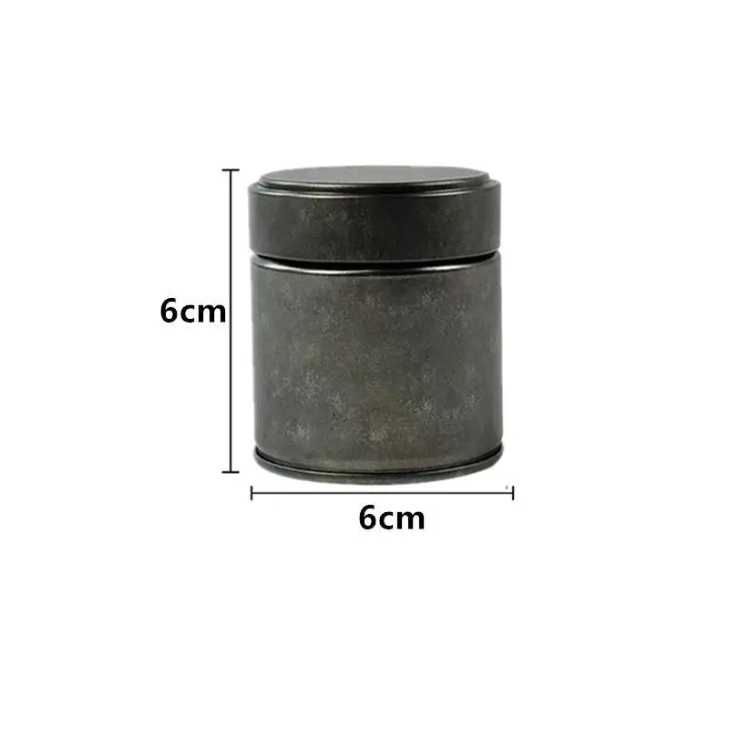 Portable Mini Matcha Powder Can Thick Tinplate Tea Sealed Jar Spice Storage Box Container Box Kitchen Gadgets Household Qme Black