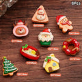 8/9Pcs Resin Christmas Fridge Magnets Cartoon Santa Claus Snowman Christmas Tree Refrigerator Magnet Decorations New Year Gift Qme A1