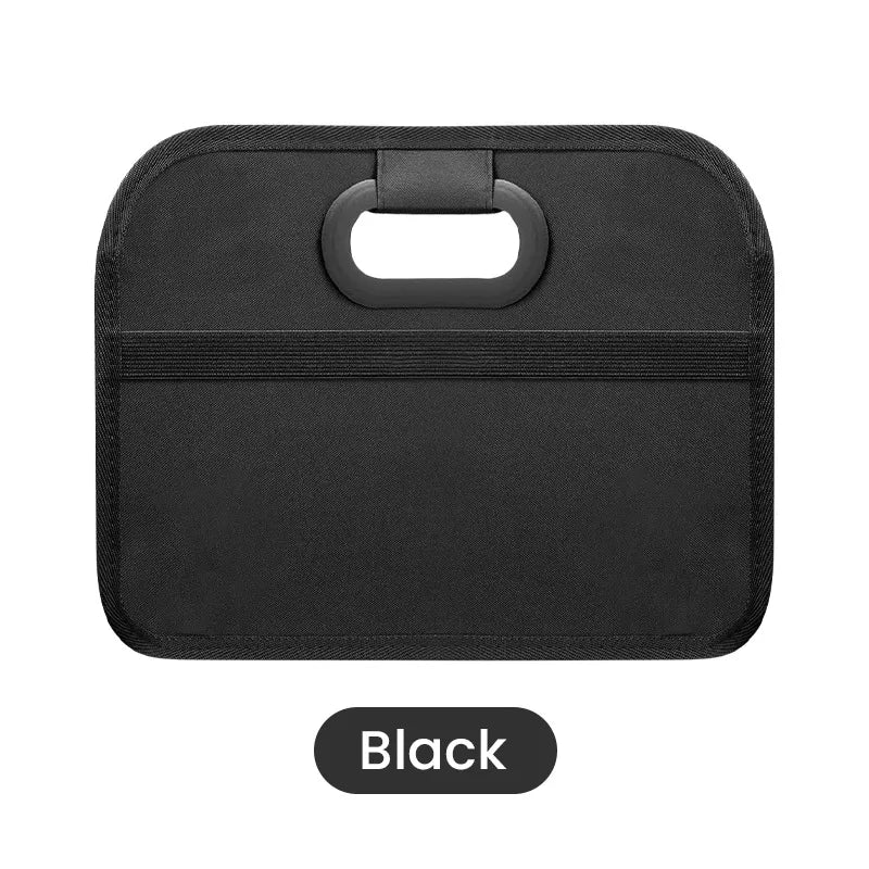 Foldable Oxford Fabric Car Trunk Storage Box Collapsible Vehicle Cargo Organizer for SUV Sedan Space Saving Container Qme Black