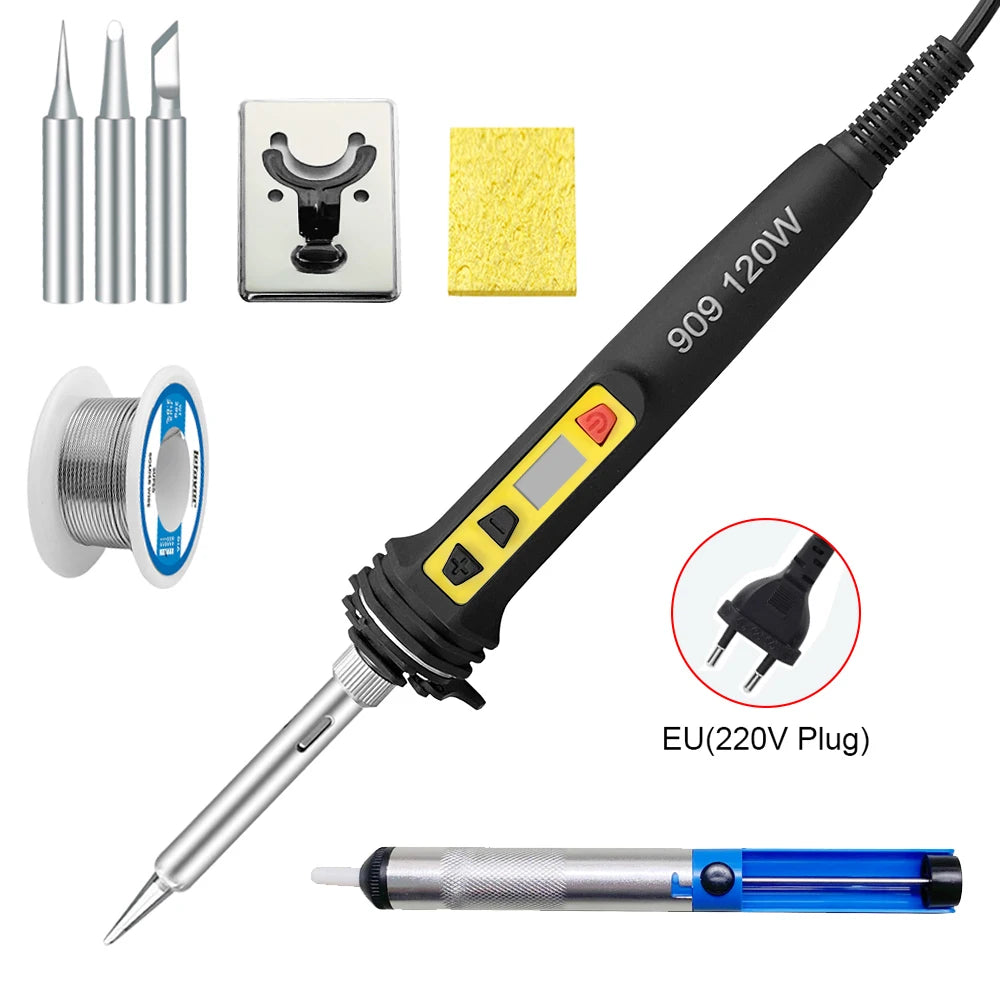 100W 120W Digital Soldering Iron Repair Tool Electric Dual Qme 909S-SET2-220V EU