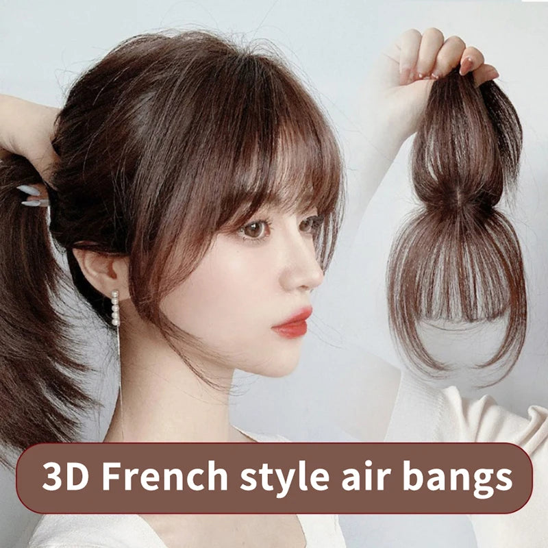 French Synthetic Fake Bangs Wig Hair Natural Hairpiece Extensions Qme