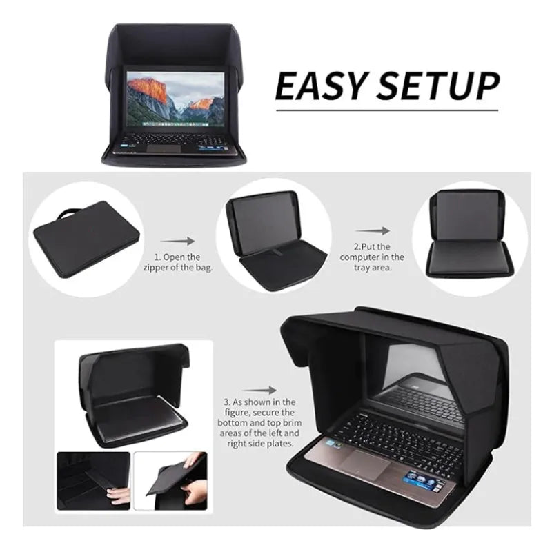 Portable Laptop Privacy Cover Sun Protection Lightweight Foldable Qme
