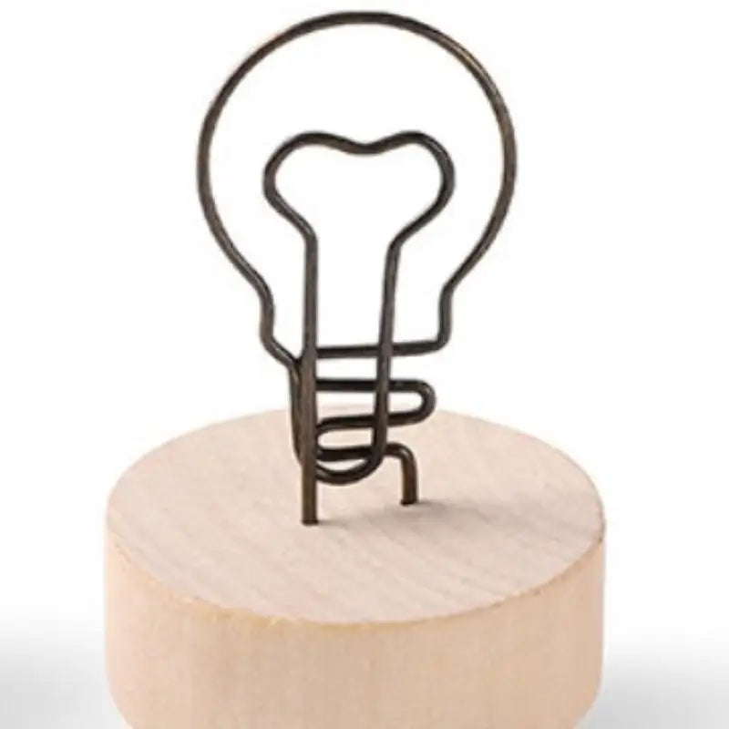 Mini Wooden Base Metal Photo Holders Creative Design Decor Photos Qme L