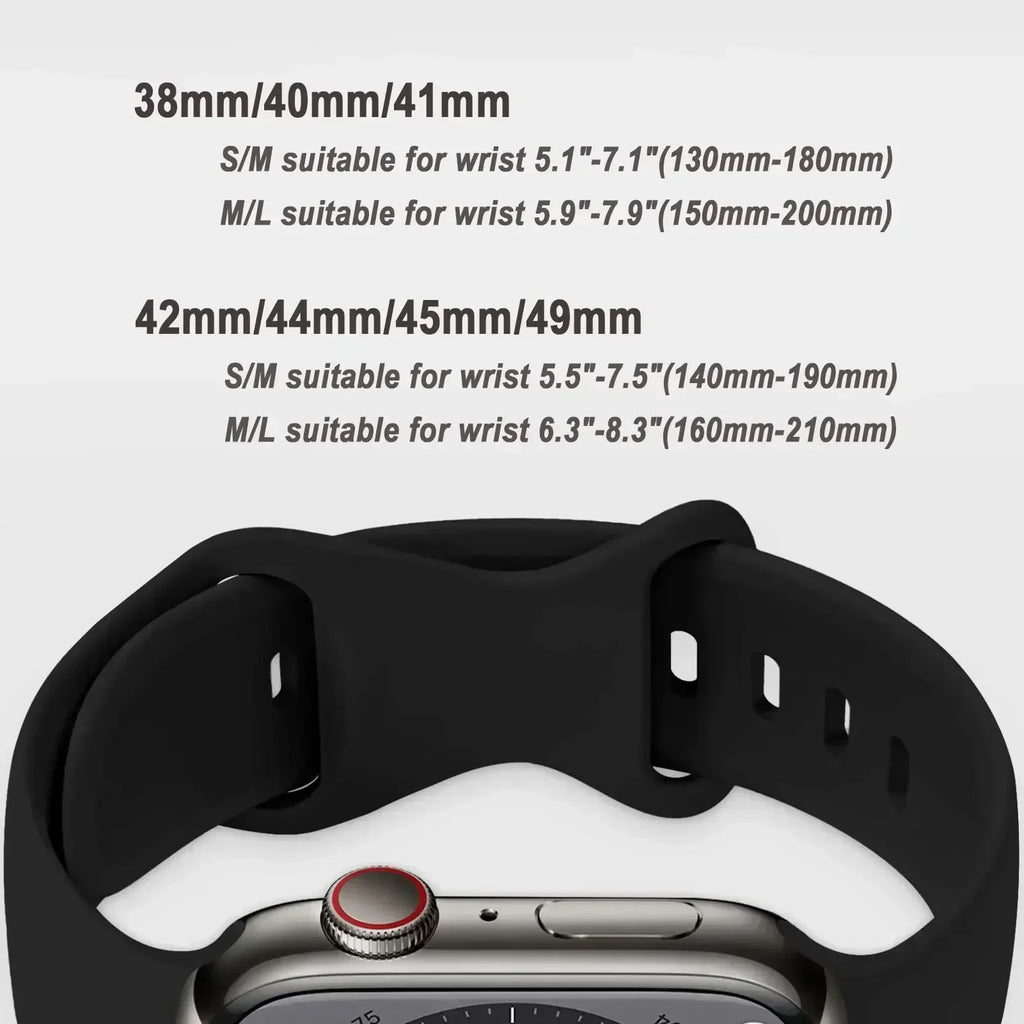 Silicone Band for Apple Watch 10 9 8 7 6 5 4 3 SE Strap for IWatch Ultra 2 49mm 45mm 41mm 40mm 44mm 38mm 42mm 46mm Qme