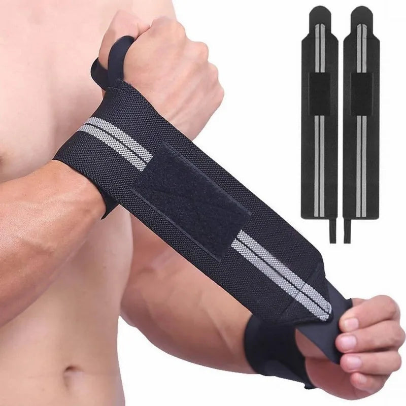 2 Pcs Weight Lifting Wrist Wraps Adjustable Gym Wrist Support Strap Non-slip Wrist Brace for Powerlifting Crossfit Bodybuilding Qme Gray 2pcs