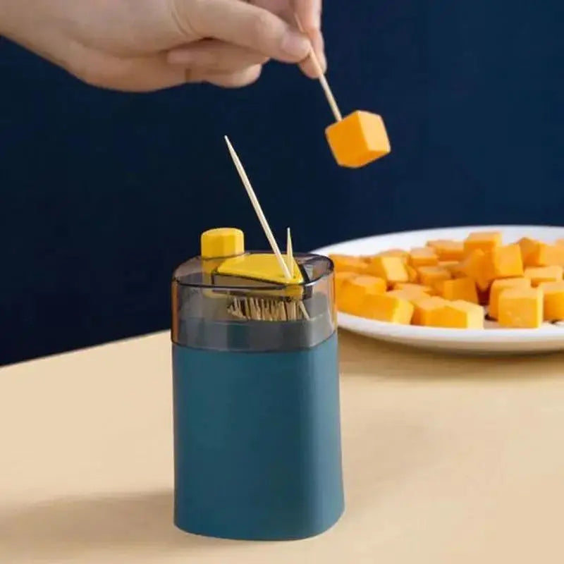 Toothpick Storage Box Living Room Dining Room Automatic Pop-up Toothpick Box Household Push Toothpick Holder Dispenser Qme
