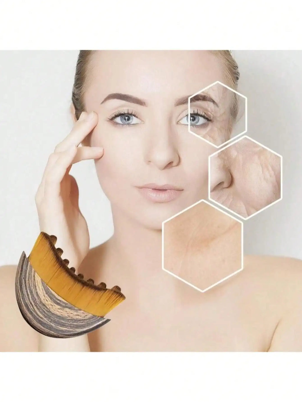 Facial Cleansing Brush 2-In-1 Contour Sculpting Tool Jawline Qme
