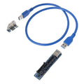 1x To 16x PCIe PCI Express Extender Riser Card, 60cm Adapter Extension Cable for Bitcoin BTC, Mini PCI - E To USB 3.0 Miner Qme 0.3m