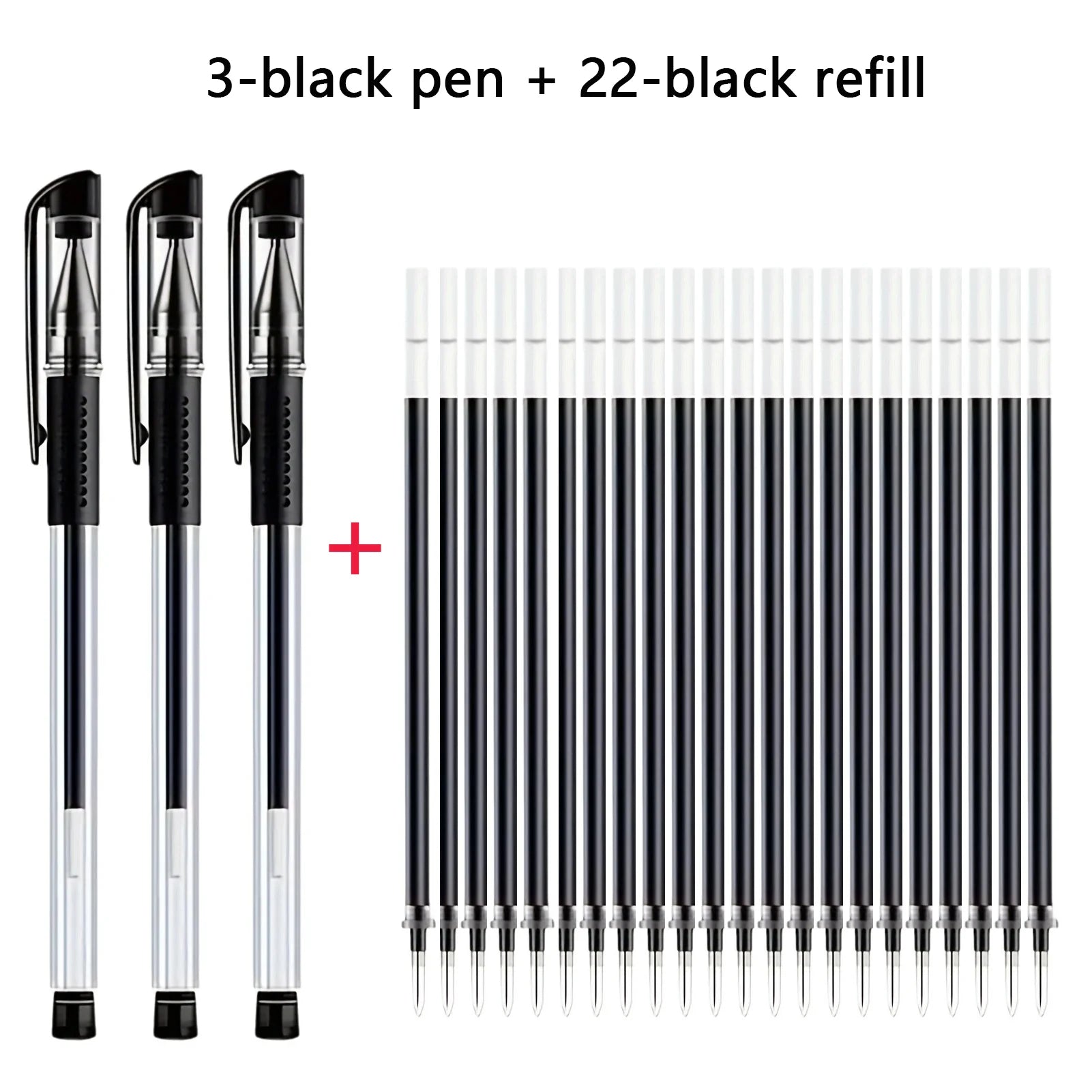 Gel Pen Set School Supplies Black Blue Red Ink,Bullet Tip 0.5mm,Ballpoint Pen Kawaii Pen Writing Tool School Office Stationery Qme black 25 pcs set