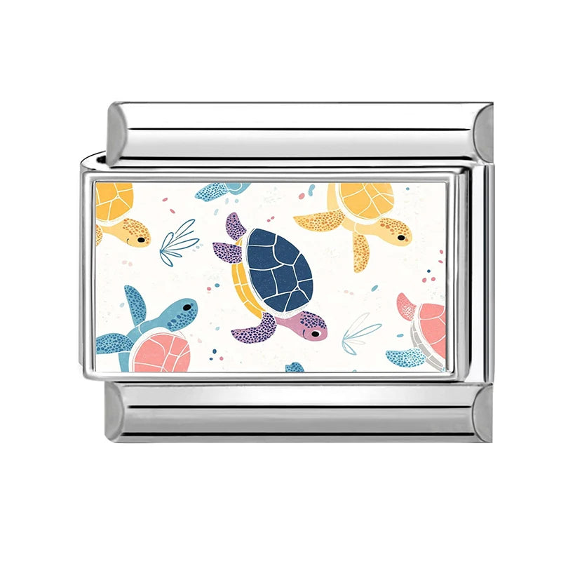 Dropshipping Wholesale Crabs Pattern Fish Shell Whale Italian Charm Links Fit 9mm Stainless Steel Bracelet DIY Making Gifts 2026 Qme Style 12