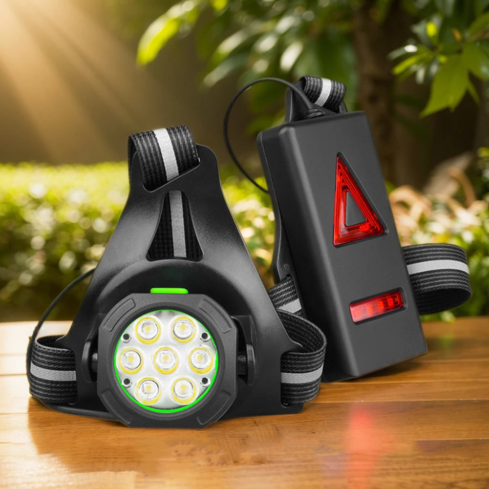 LED Night Running Light USB Rechargeable Ultra Bright Safety Lamp 3 Modes Sports Chest Light for Camping Hiking Running Qme