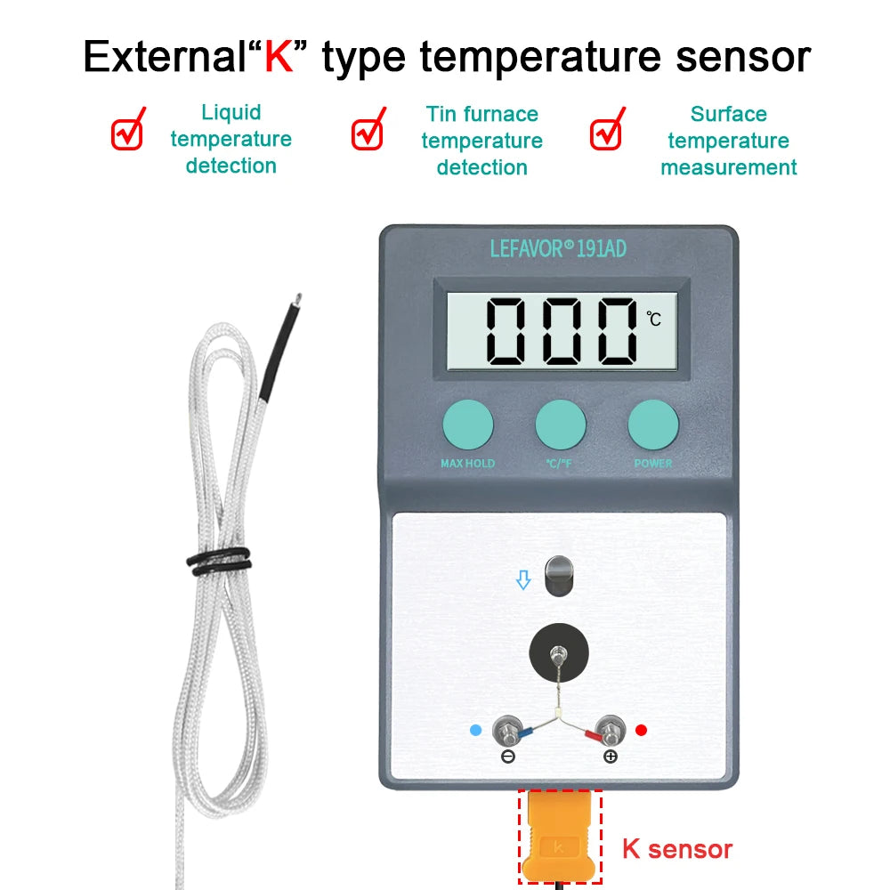 LF191AD Soldering Iron Tip Thermometer Temperature Tester 0-800 C 5 X Qme