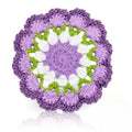 Handmade Crochet Flower Coaster Purple Floral Knitted Cup Mat Absorbent Cotton Mug Pad Non-slip Table Protector Home Decor Qme 1pc