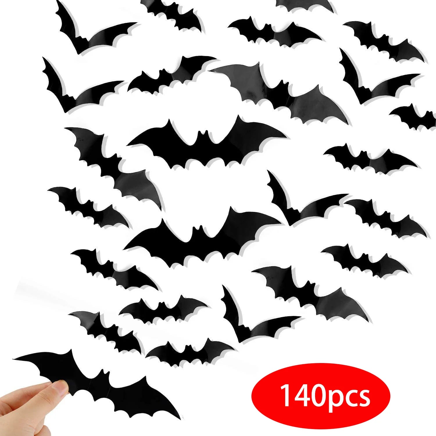 3D Stereoscopic PVC Black Bat Wall Sticker Halloween Decoration Scary Spider DIY Sticker Party Haunted House Decoration Supplies Qme