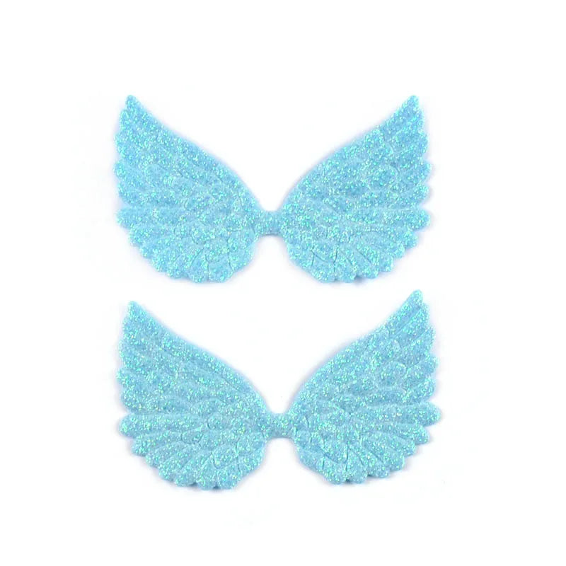 20Pcs 7.2x4.4cm Glitter Random Mix Colorful Wing Patches For Headwear Accessories DIY Scrapbooking Supplies Sewing Clothes Decor Qme 2