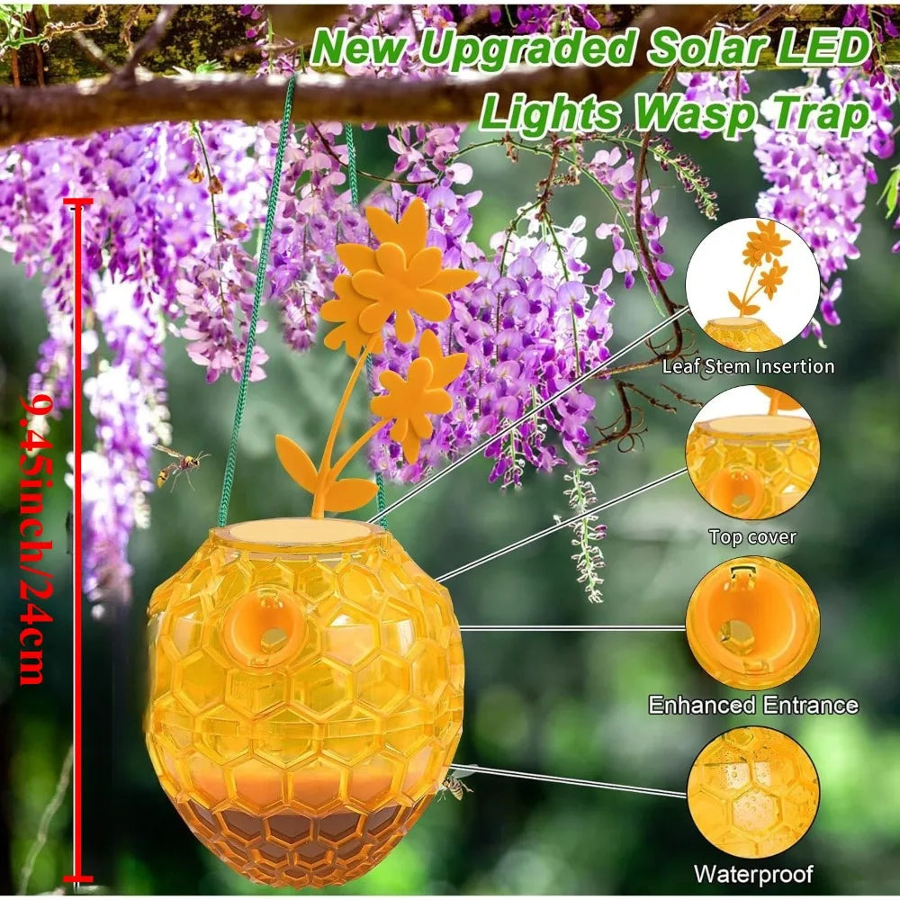 Fruit Fly Trap for Indoors Wasps Catcher Gnat Killer Gnat Traps for Oudoor Non-Toxic Reusable Easy to Use for Kitchen Home Qme