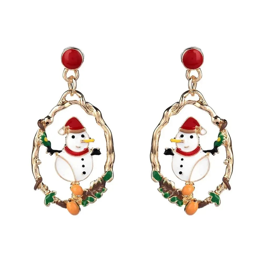 Fashion Earrings Elegant Tassel Minimalist Christmas Earrings Snowflake Hat Dangles Jewelry Earrings for Christmas Gift Qme YellownSnowMan