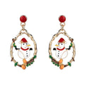 Fashion Earrings Elegant Tassel Minimalist Christmas Earrings Snowflake Hat Dangles Jewelry Earrings for Christmas Gift Qme YellownSnowMan