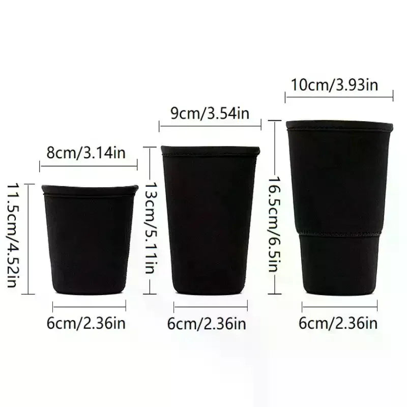 3 Pcs Reusable Iced Coffee Sleeve - Insulator For Cold Beverages, Diving Material Cup Holder For Coffee Cup Qme