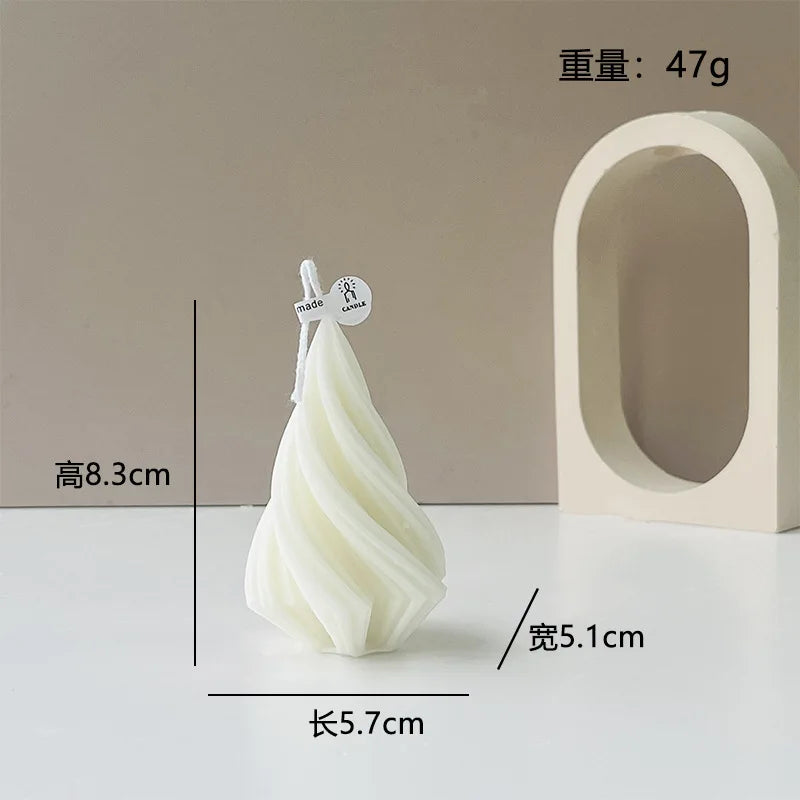 Nordic Minimalist White Scented Candle Atmosphere Home Decor Wedding Arrangement Cylinder Geometric Shape Fragrance Candle Qme J-0178