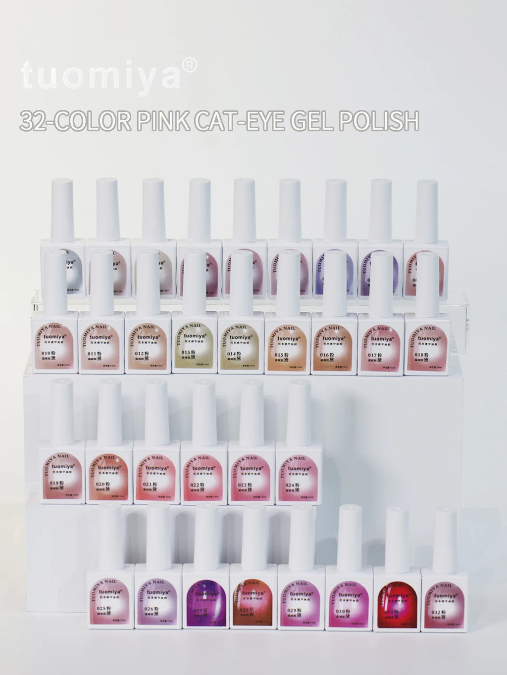 32-color Pink Aurora Cat-eye Nail Polish Chart UV Gel DIY Art Tools Qme