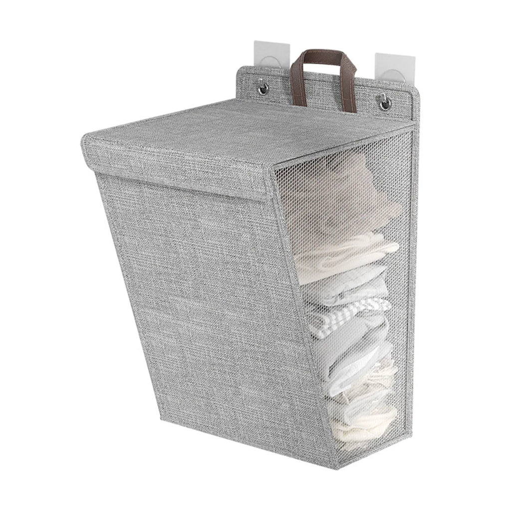Wall Mounted Laundry Basket Large Capacity Dirty Clothes Storage Bag Space Saving Foldable Hamper for Dormitory Home Travel Qme