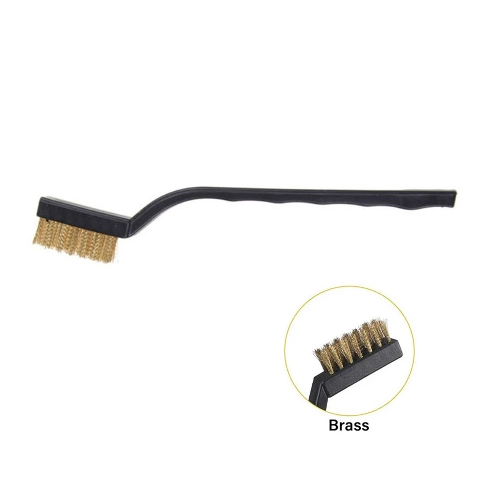 1pc 7" Stainless Steel Copper Nylon Wire Brush Rust Scrub Remove Cleaning Tools Ndustrial Metal Rust Polishing Burring Tools Qme