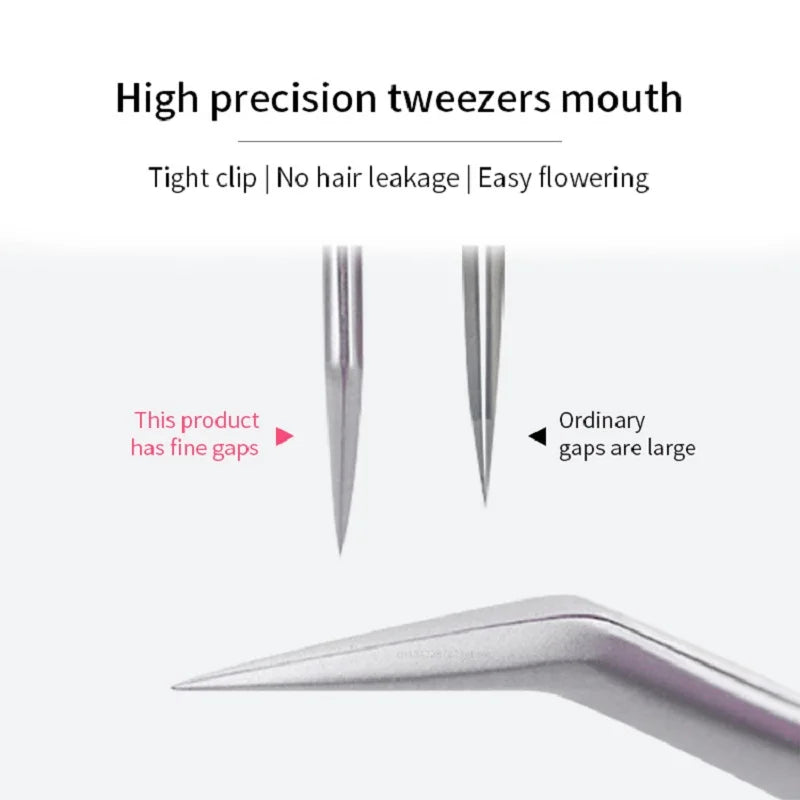 6 Types False Eyelash Tweezers Stainless Steel Anti-static Pincet Qme
