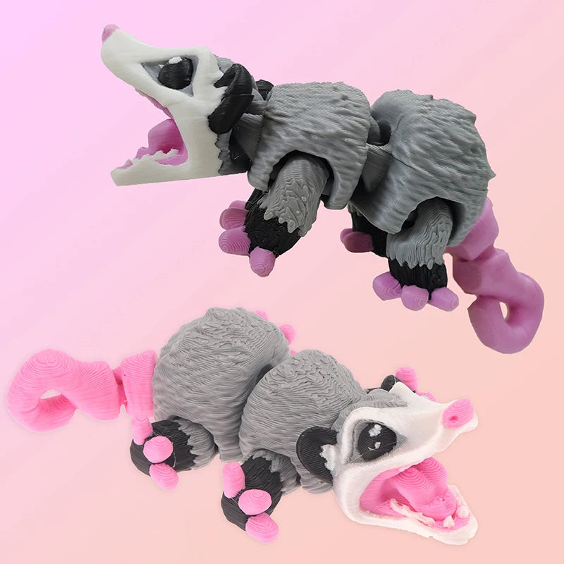 Opossum Articulated 3D Printed Fidget Figurine Sensory Desk Companion Qme