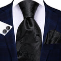 Hi-tie Red Blue Striped Business Mens Tie Jacquard Necktie Qme N-3944