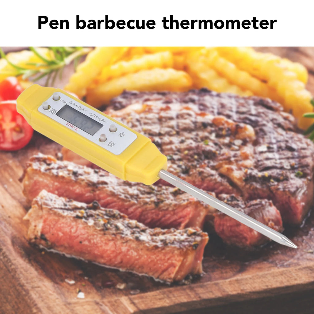 Digital Kitchen Food Thermometer Stainless Steel Electronic Temperature Gauge Tool Thermometer For Milk BBQ Meat Cooking Qme