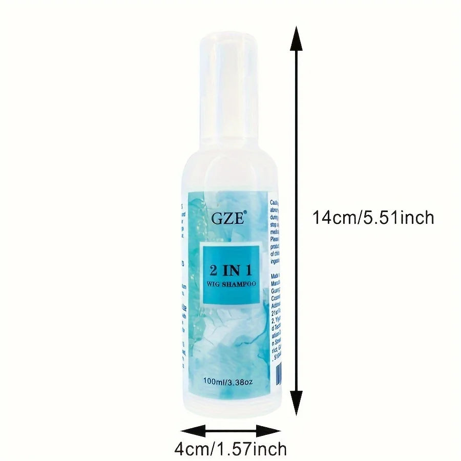 GZE 2 IN 1 Wig Shampoo For Synthetic Hair Soak & Rinse, Deep Cleansing, Revitalizes, Moisturizes Qme