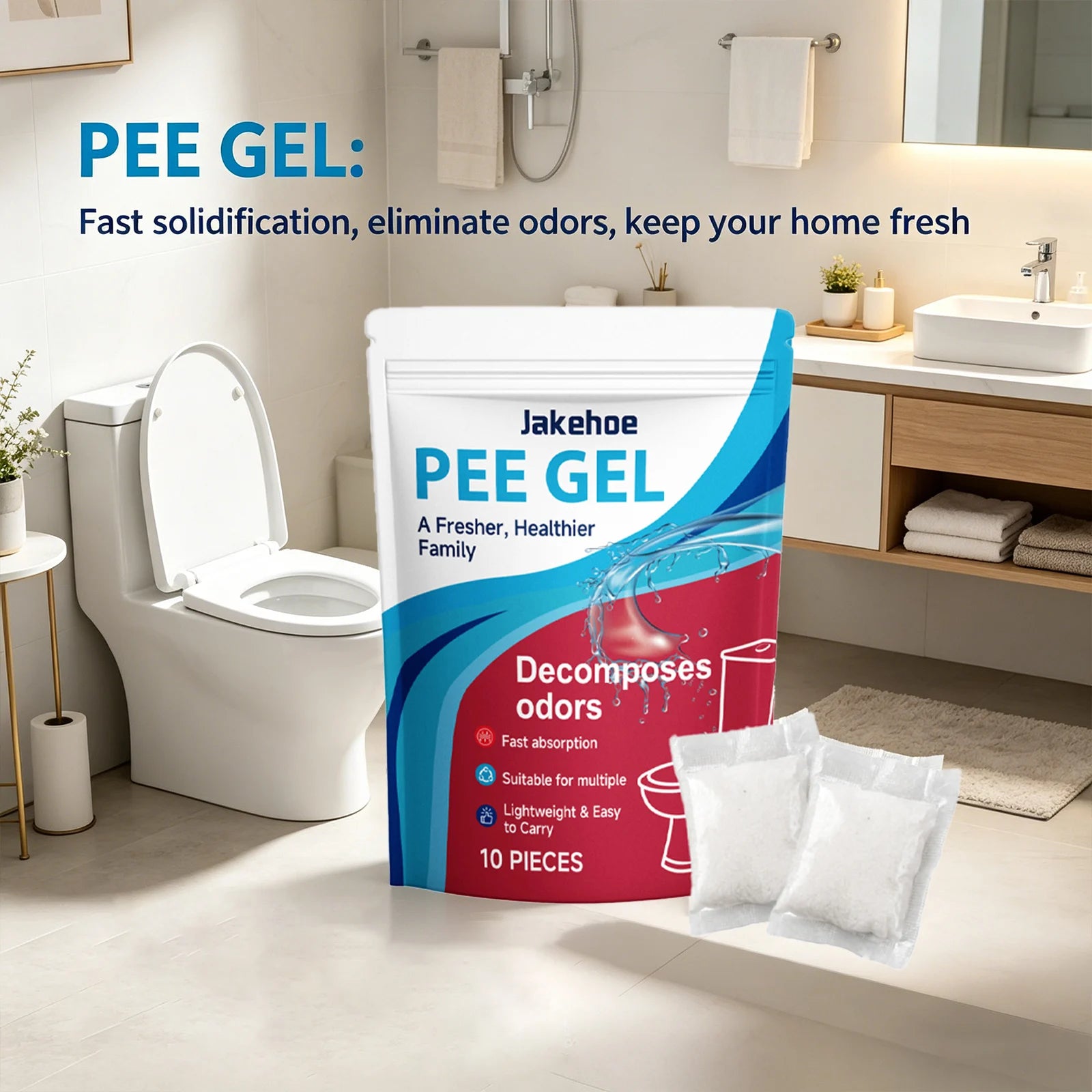 Pee Gel Urine Solidifier Packs Eliminates Urine Odors Fast-Acting Absorption Camping Travel Sanitary Solution Absorbent Powder Qme