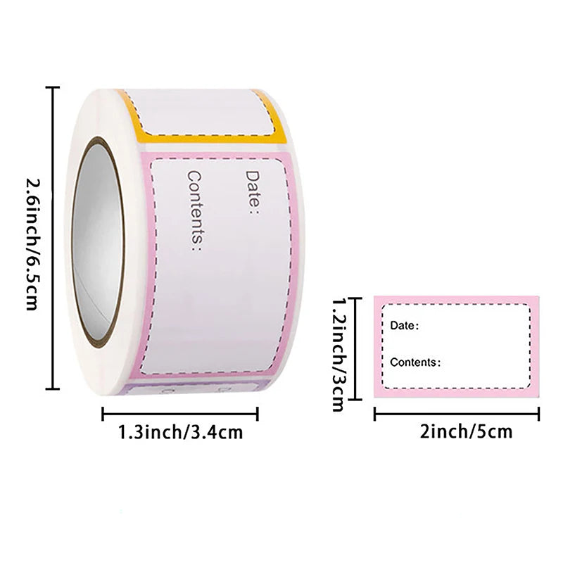 Roll Labels White Date Stickers Home Storage Tags Self-adhesive Qme Default Title