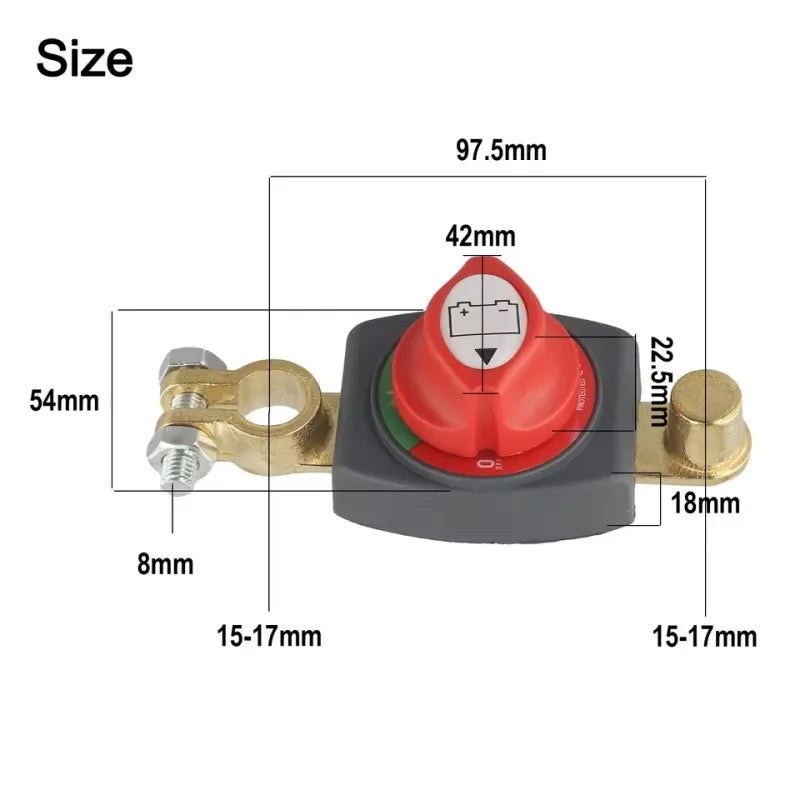 Car Battery Disconnect Switch Bidirectional Joint Can Rotate Disconnect Switch Anti-Power Off Leakage Circuit Breaker 12-24v Qme