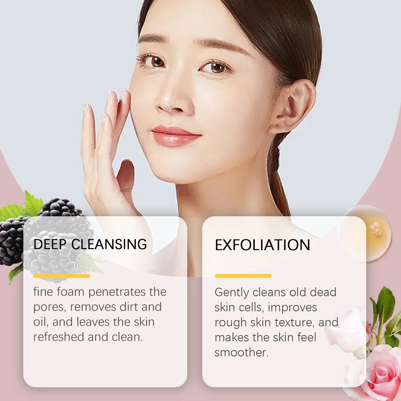 Rice Water Cleansing Mousse Oil Control Deep Cleaning Pores Moisturizing Brightening Soothing Rejuvenation Foam Face Wash Care Qme