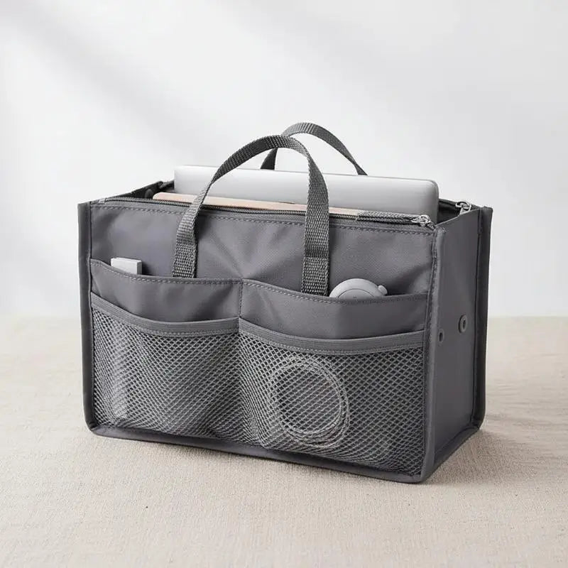 Multifunctional Bi-fold Storage Bag Double Zipper Large Capacity Storage Arrangement Makeup Toiletries Classification Bag Qme